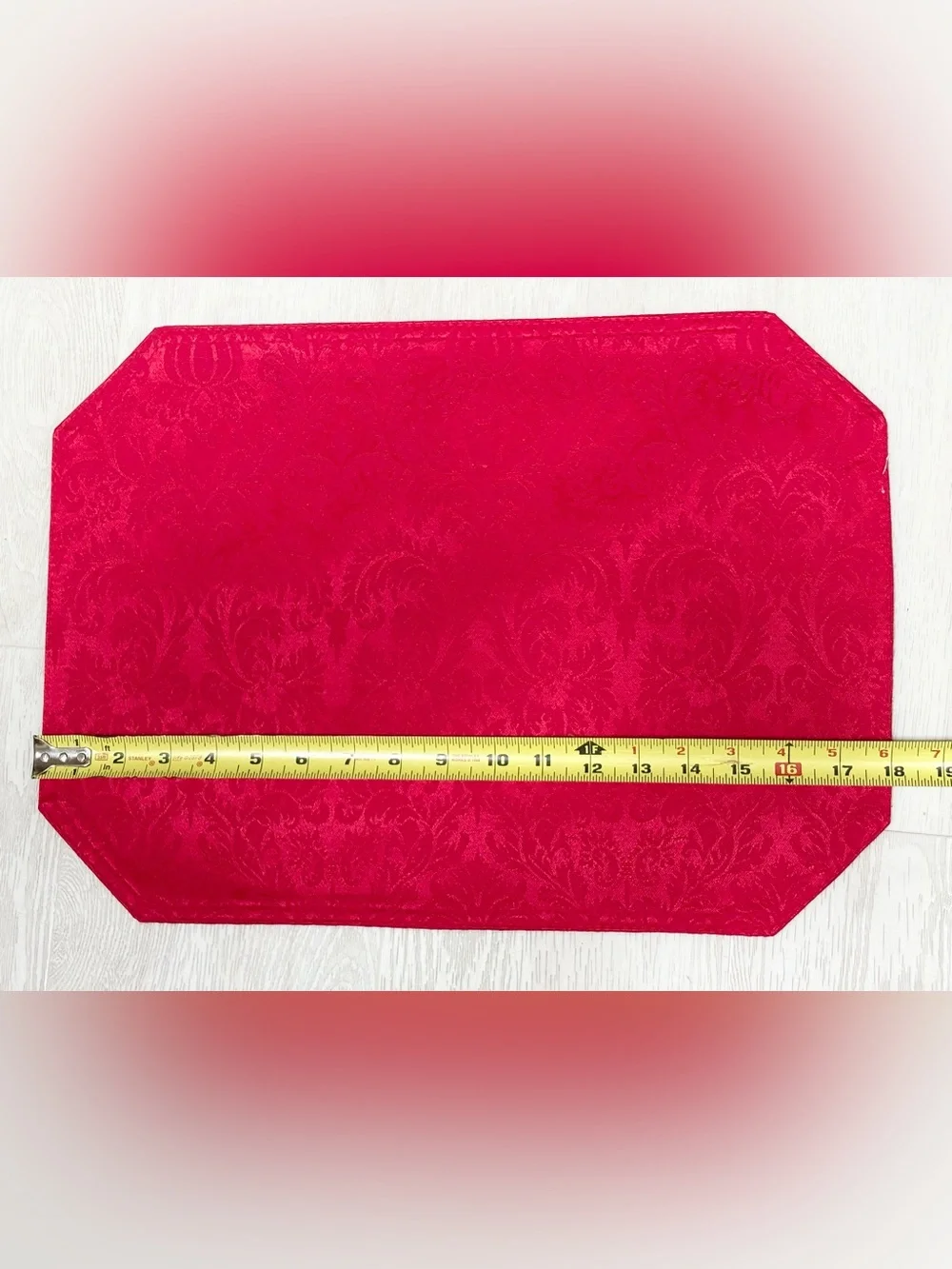 Set of 4 Red Damask Placemats